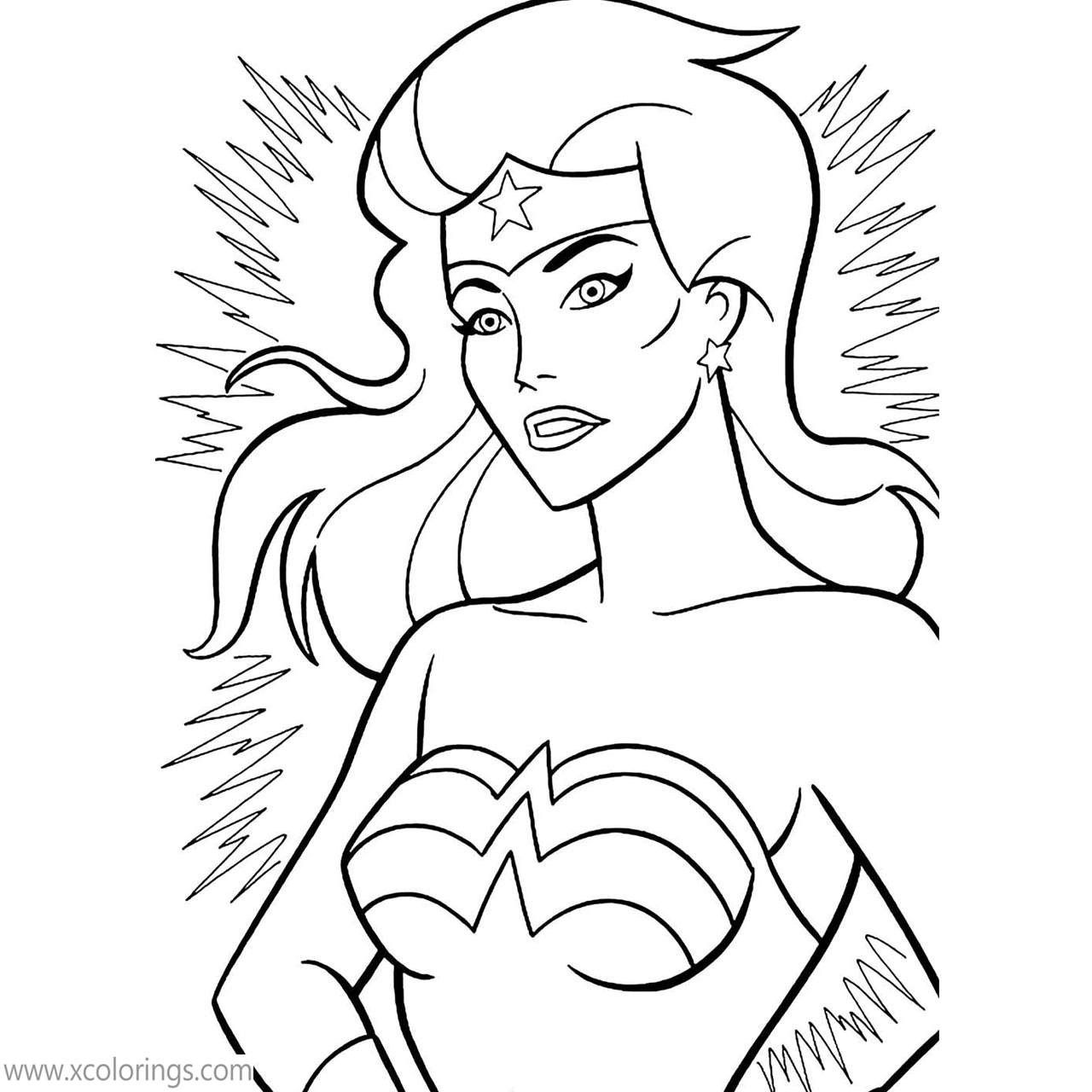 Free Animated Powerful Wonder Woman Coloring Pages printable
