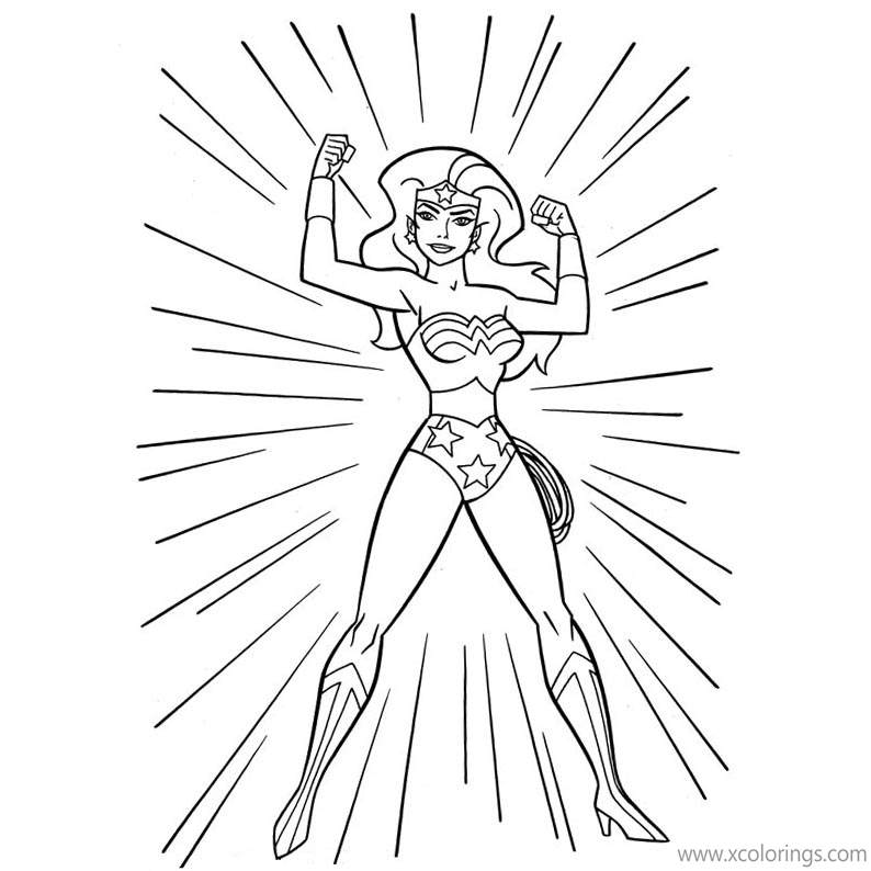 Free Animated Shining Wonder Woman Coloring Pages printable