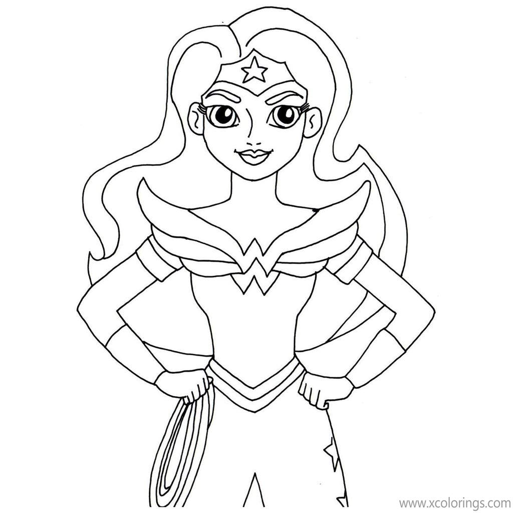 Free Animated Super Hero Girl Wonder Woman Coloring Pages printable