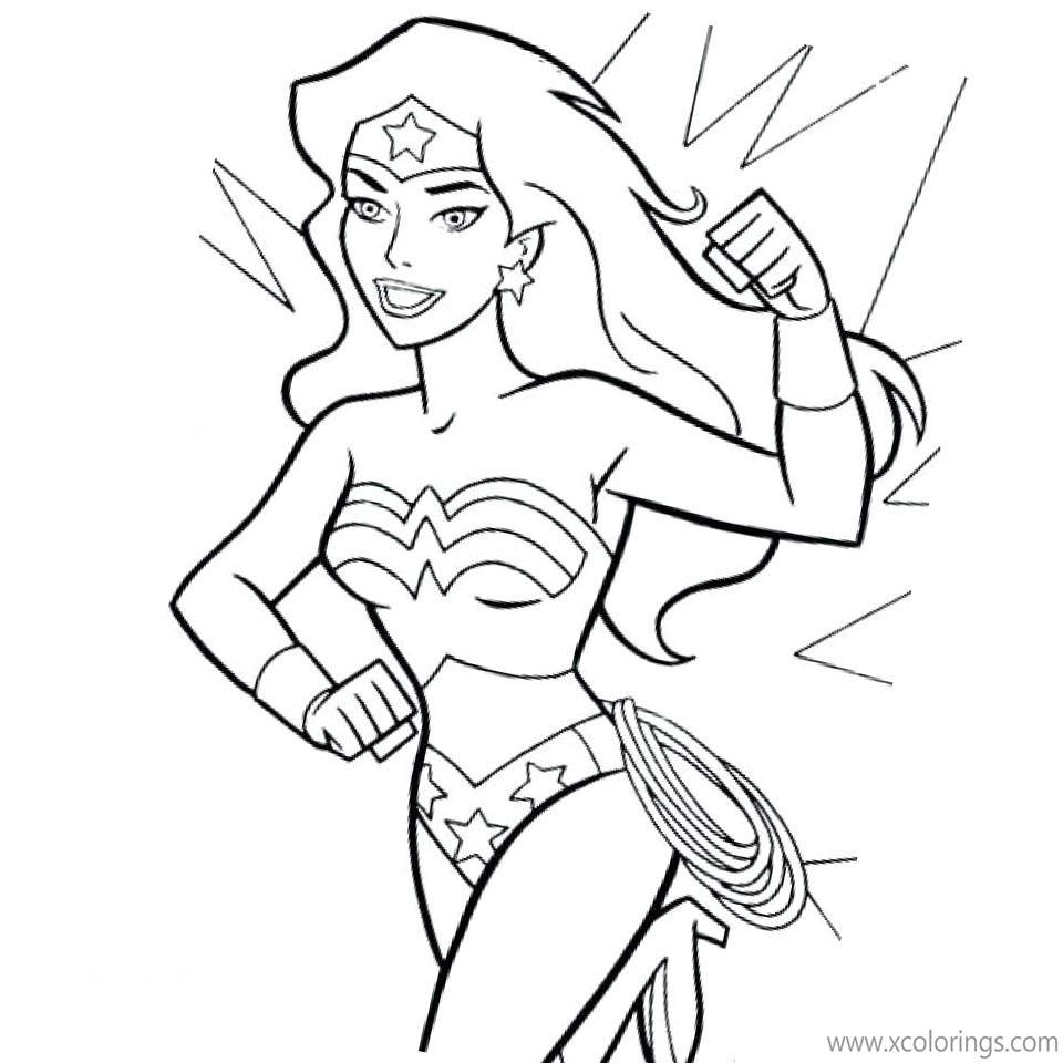 Free Animated Super Skilled Wonder Woman Coloring Pages printable