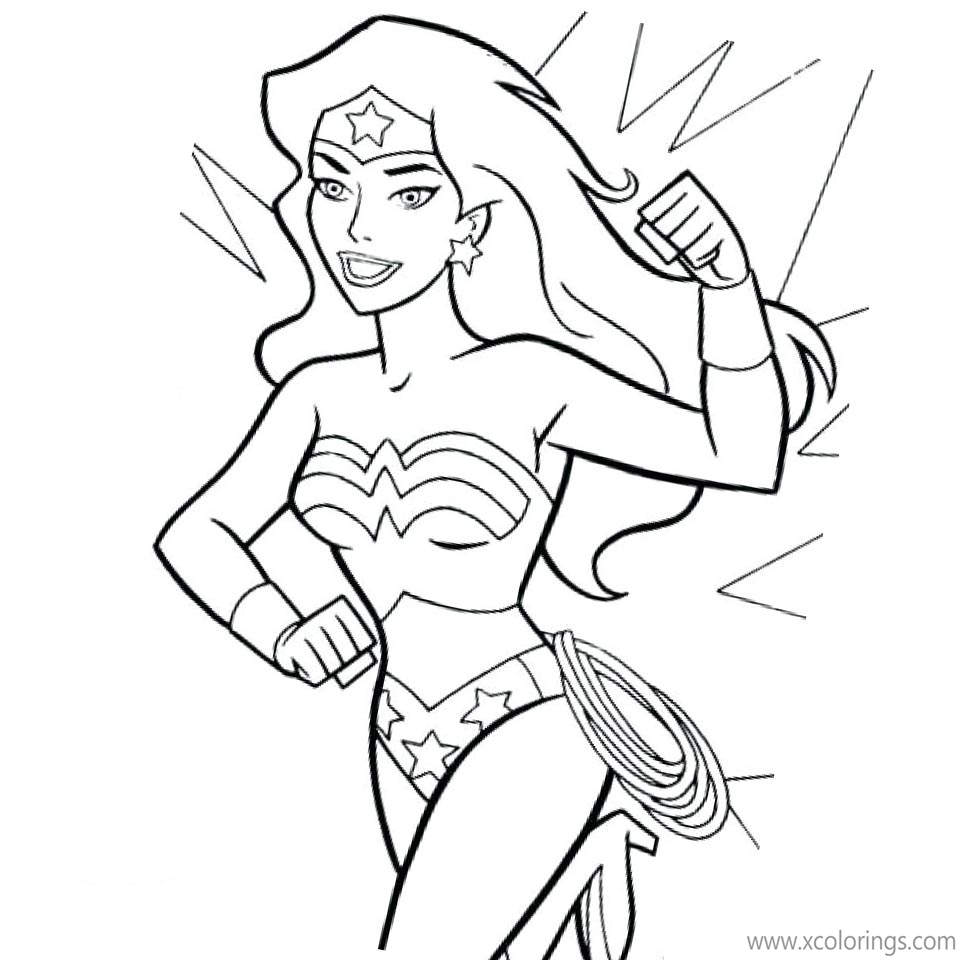 Animated Super Skilled Wonder Woman Coloring Pages - XColorings.com