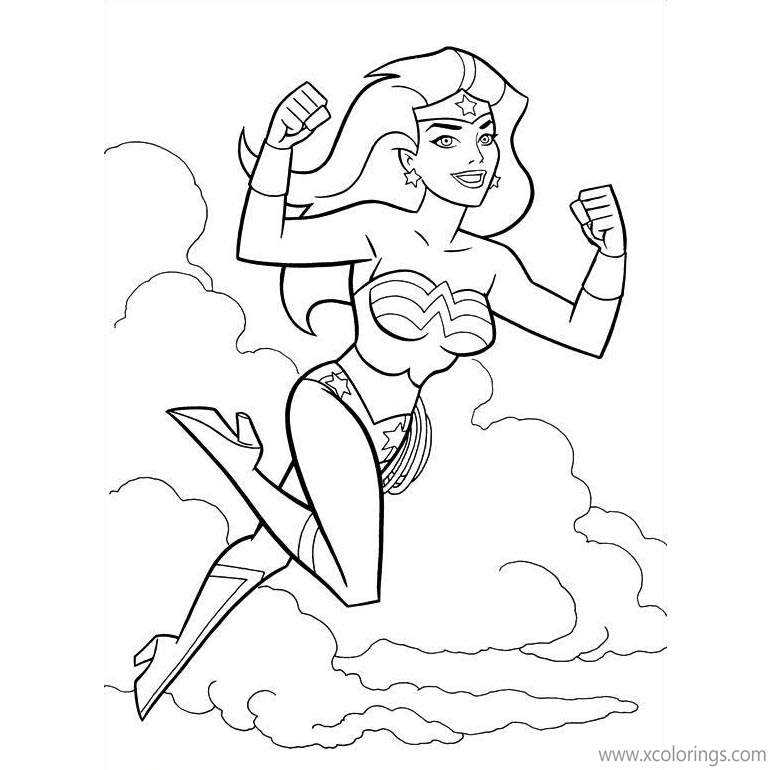 Free Animated Wonder Woman Coloring Pages Black and White printable