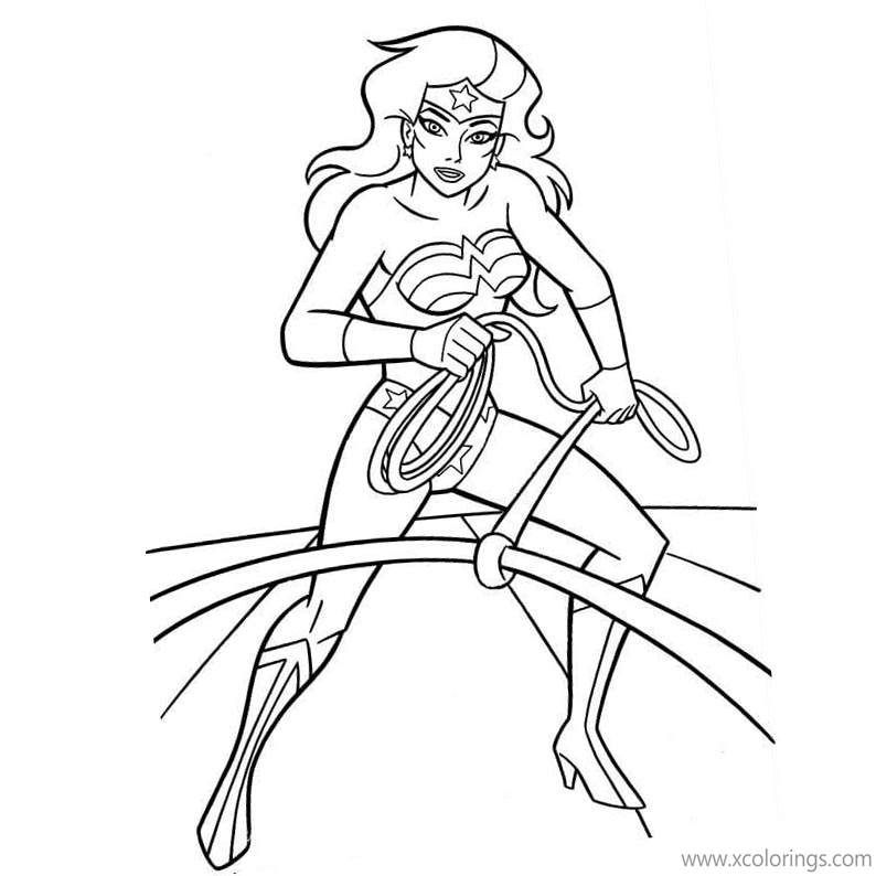 Free Animated Wonder Woman Coloring Pages Lasso Can Bind Beings printable