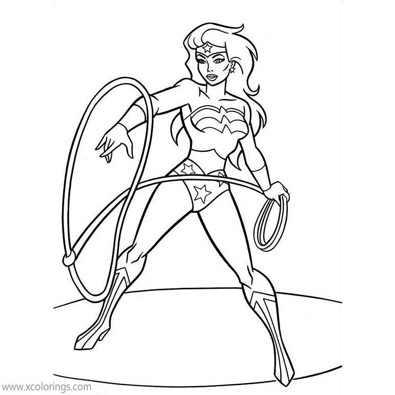 Free Animated Wonder Woman Coloring Pages and Lasso of Hestia printable