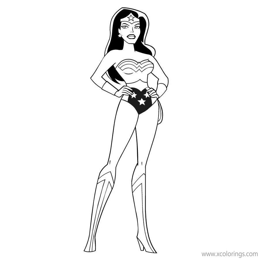 Free Animated Wonder Woman Coloring Pages of Justice League printable