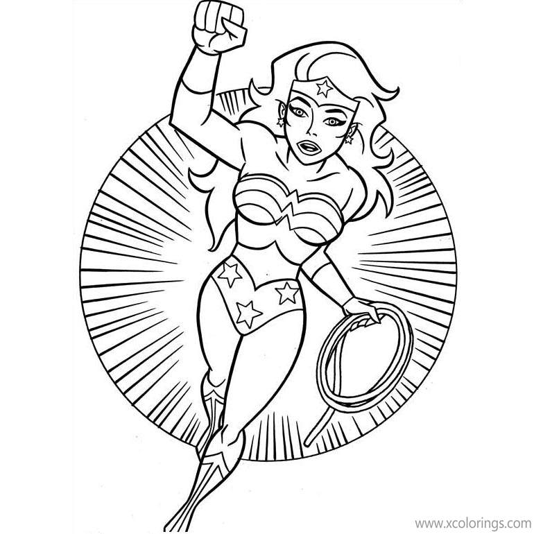 Free Animated Wonder Woman Coloring Pages with Amazonia Weapon printable