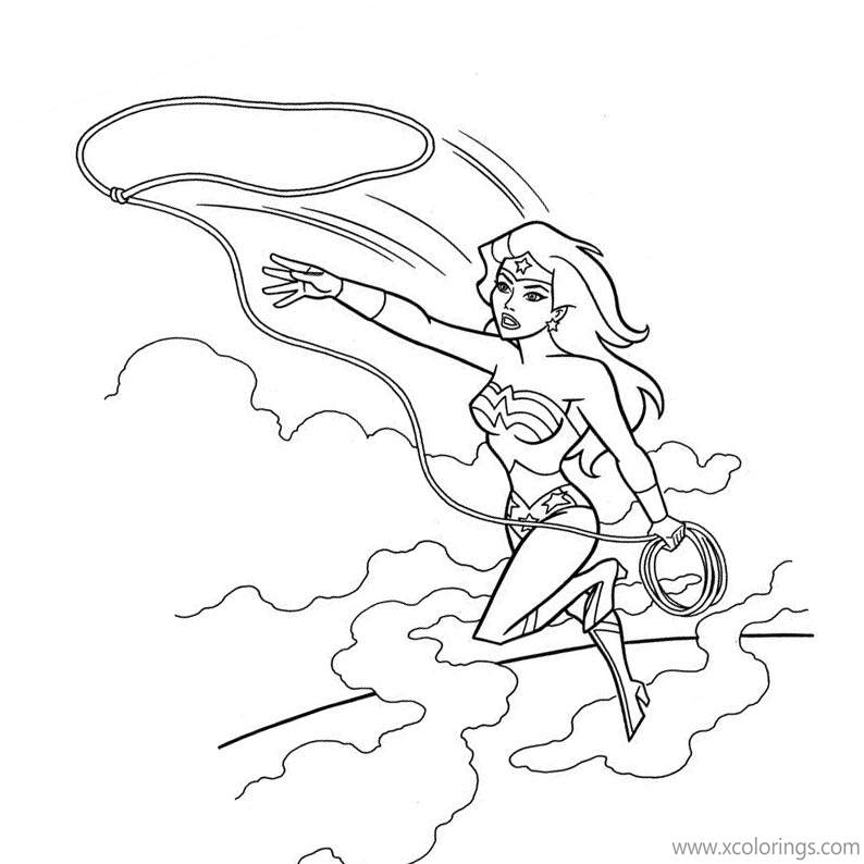 Free Animated Wonder Woman Coloring Pages with Unbreakable Lasso printable