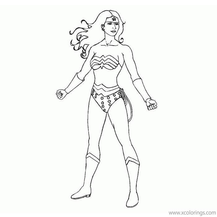 Free Animated Wonder Woman Lineart Coloring Pages printable