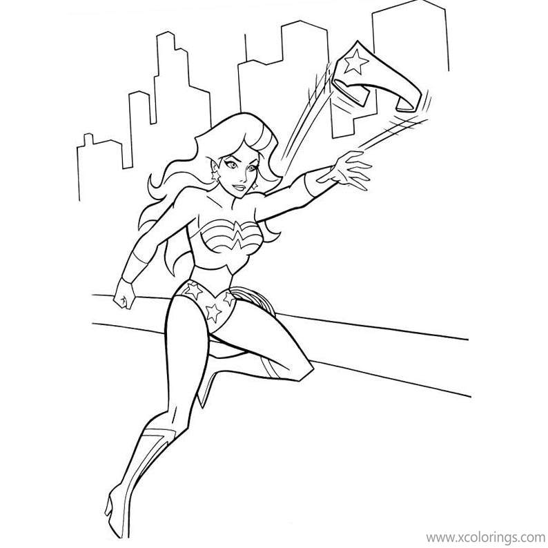 Free Animated Wonder Woman Lost Her Headband Coloring Pages printable