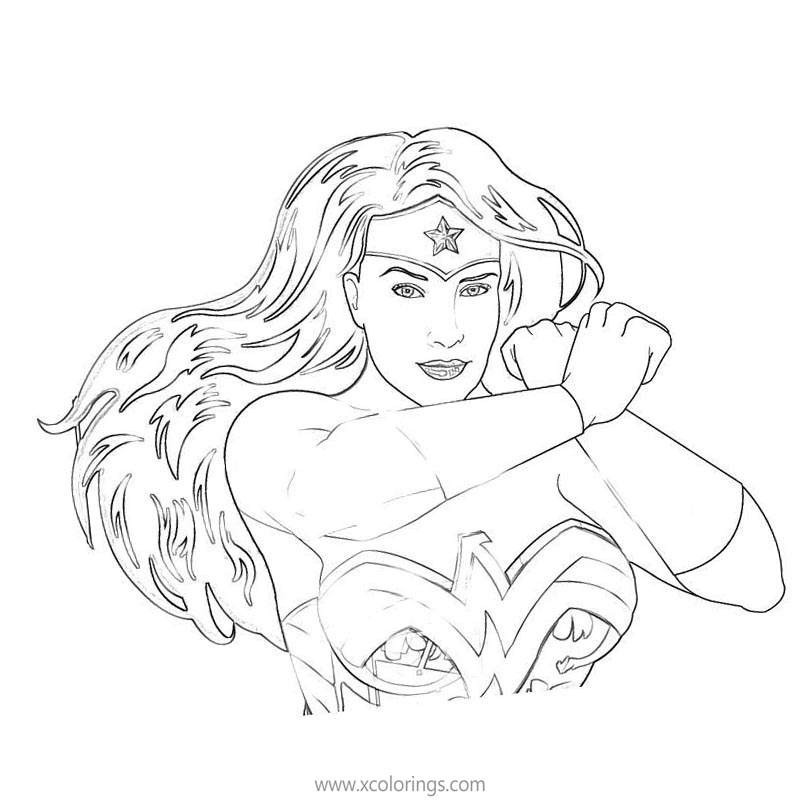 Free Animated Wonder Woman Sketch Coloring Pages printable