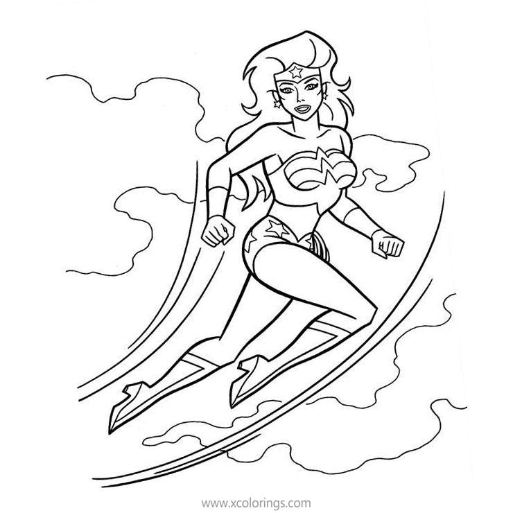Free Animated Wonder Woman Swifter than Hermes Coloring Pages printable