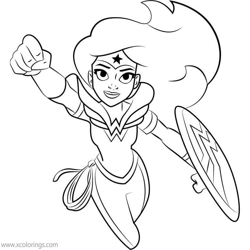 Free Animated Wonder Woman is a Super Hero Girl Coloring Pages printable