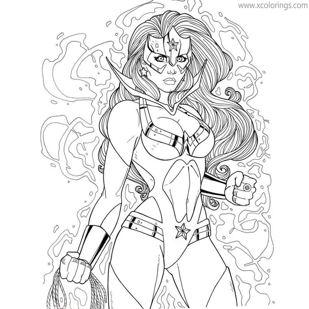 Free Animated Wonder Woman with Mask Coloring Pages printable