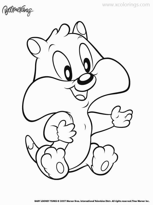 Free Baby Looney Tunes Character Baby Sylvester Coloring Pages printable