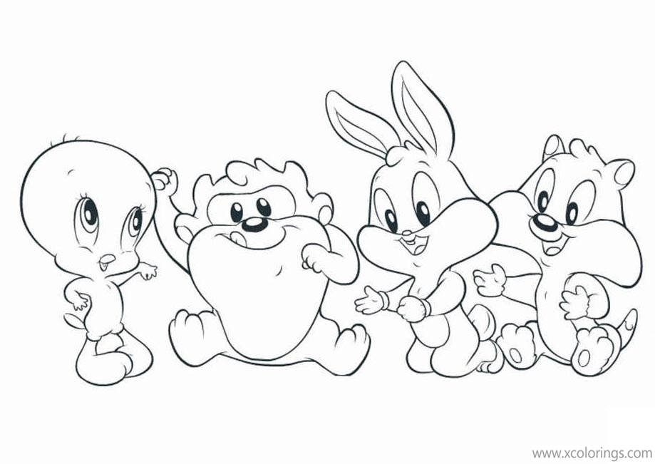 Free Baby Looney Tunes Coloring Pages Baby Bugs Taz Tweety and Baby Sylvester printable