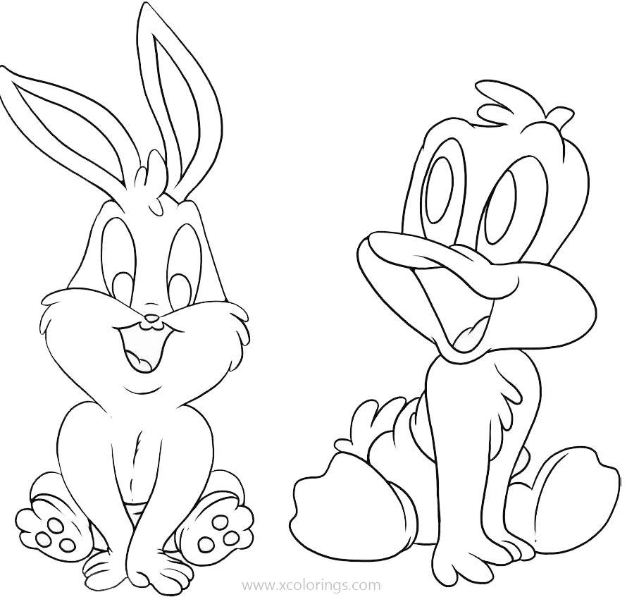 baby looney tunes coloring pages baby daffy and baby bugs
