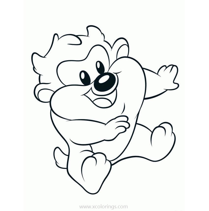 Free Baby Looney Tunes Coloring Pages Baby Taz Sitting On the Ground printable