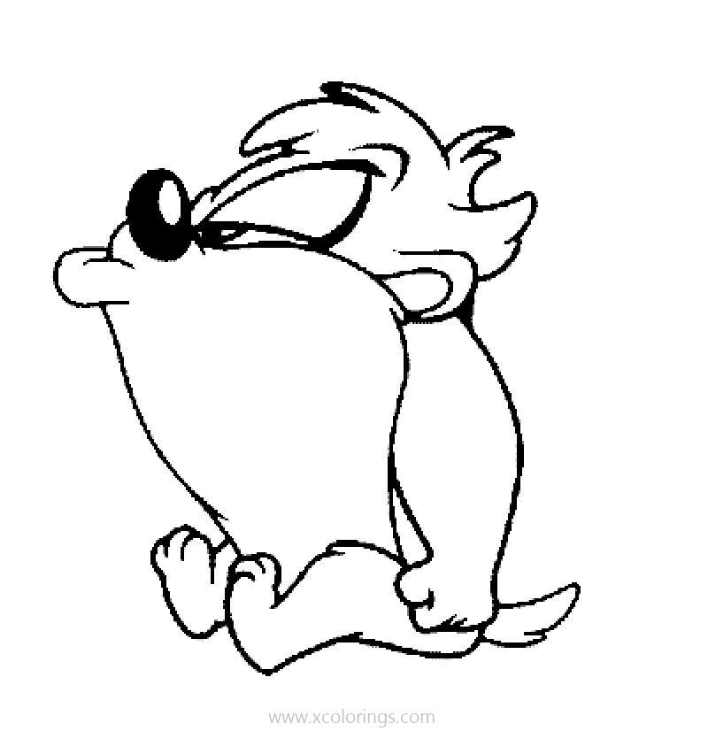 Free Baby Looney Tunes Coloring Pages Baby Taz is Whistling printable