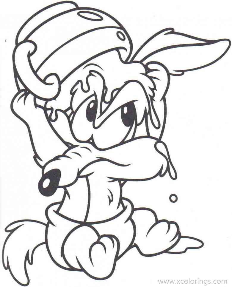 Free Baby Looney Tunes Coloring Pages Baby Wile E with Honey printable