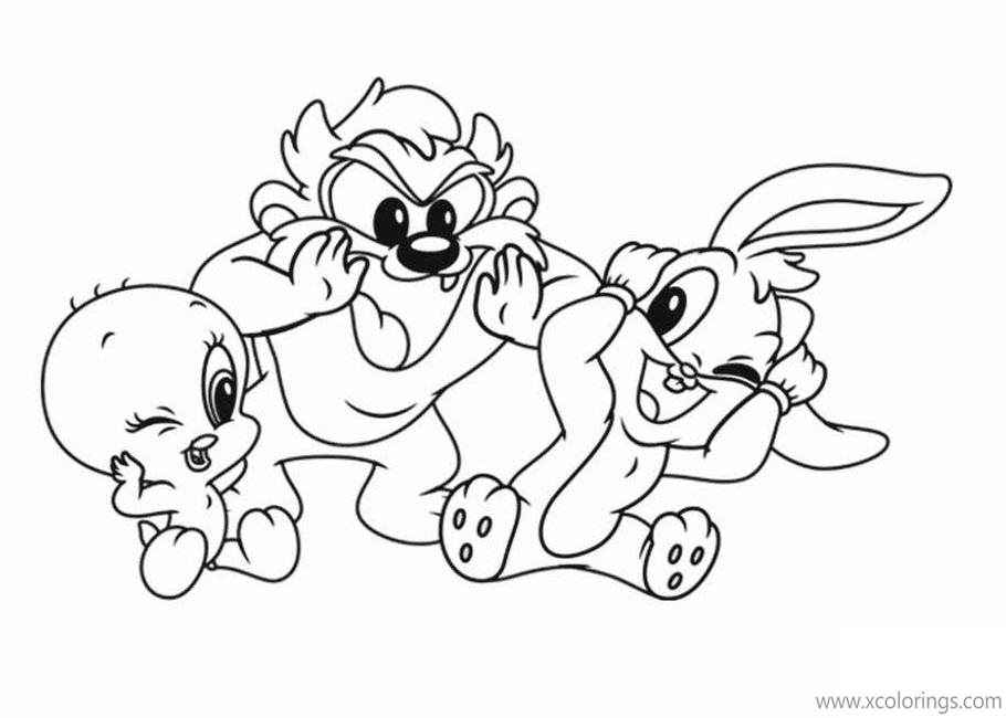 Free Baby Looney Tunes Coloring Pages Taz Bugs Bunny and Tweety printable