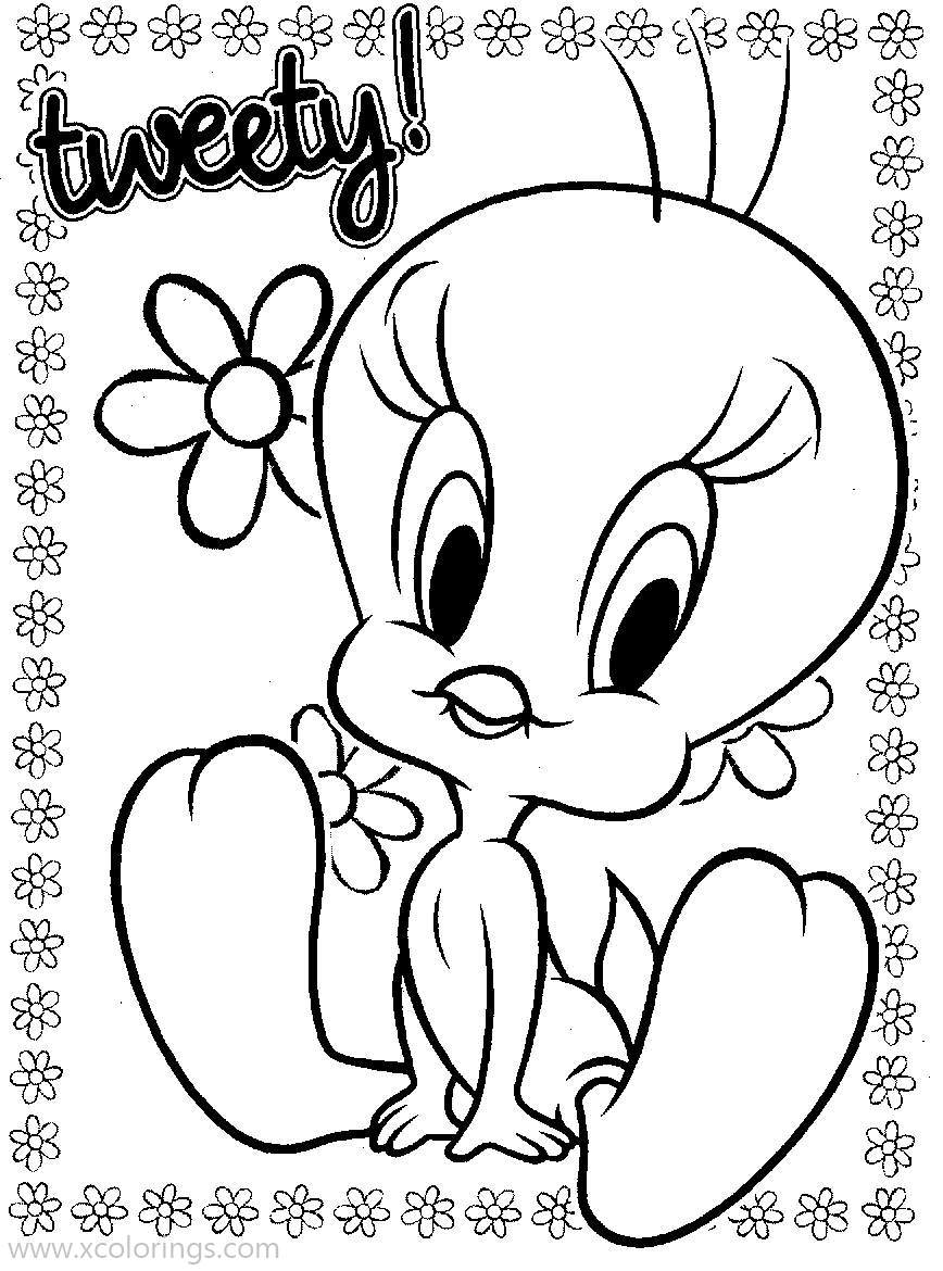 Free Baby Looney Tunes Coloring Pages Tweety Bird printable