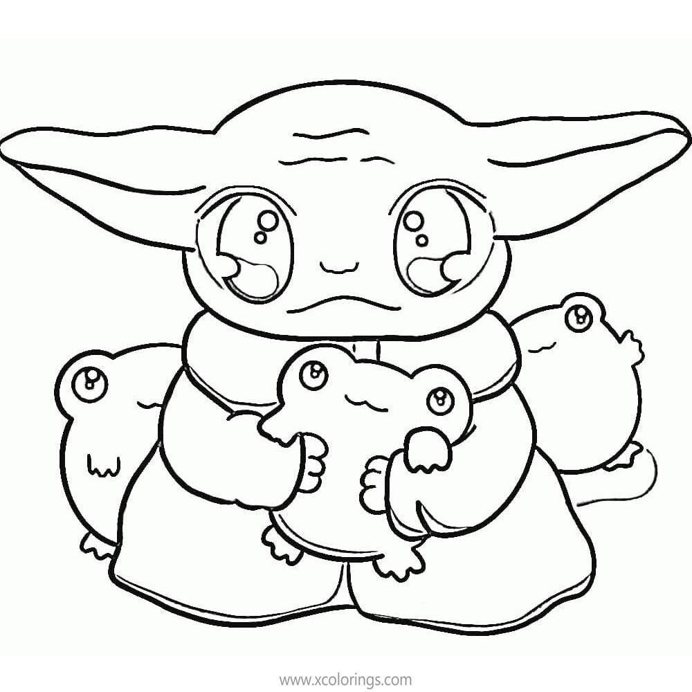 Free Baby Yoda Coloring Pages Pet Frog printable