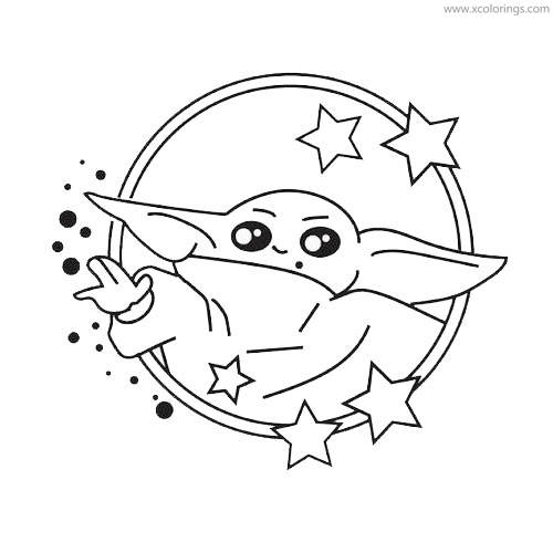 Free Baby Yoda Coloring Pages Stickers Template printable