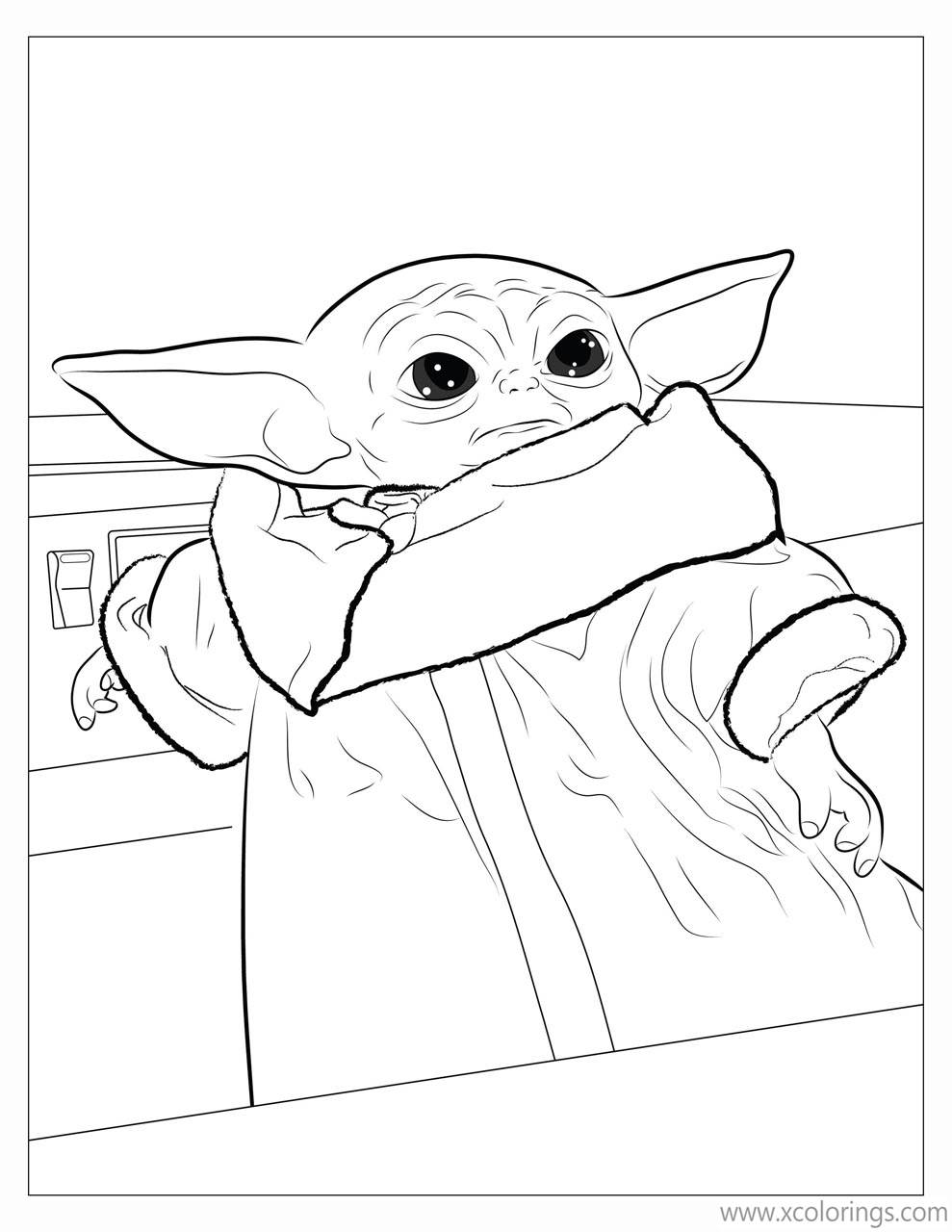 Free Baby Yoda Coloring Pages for Kids printable