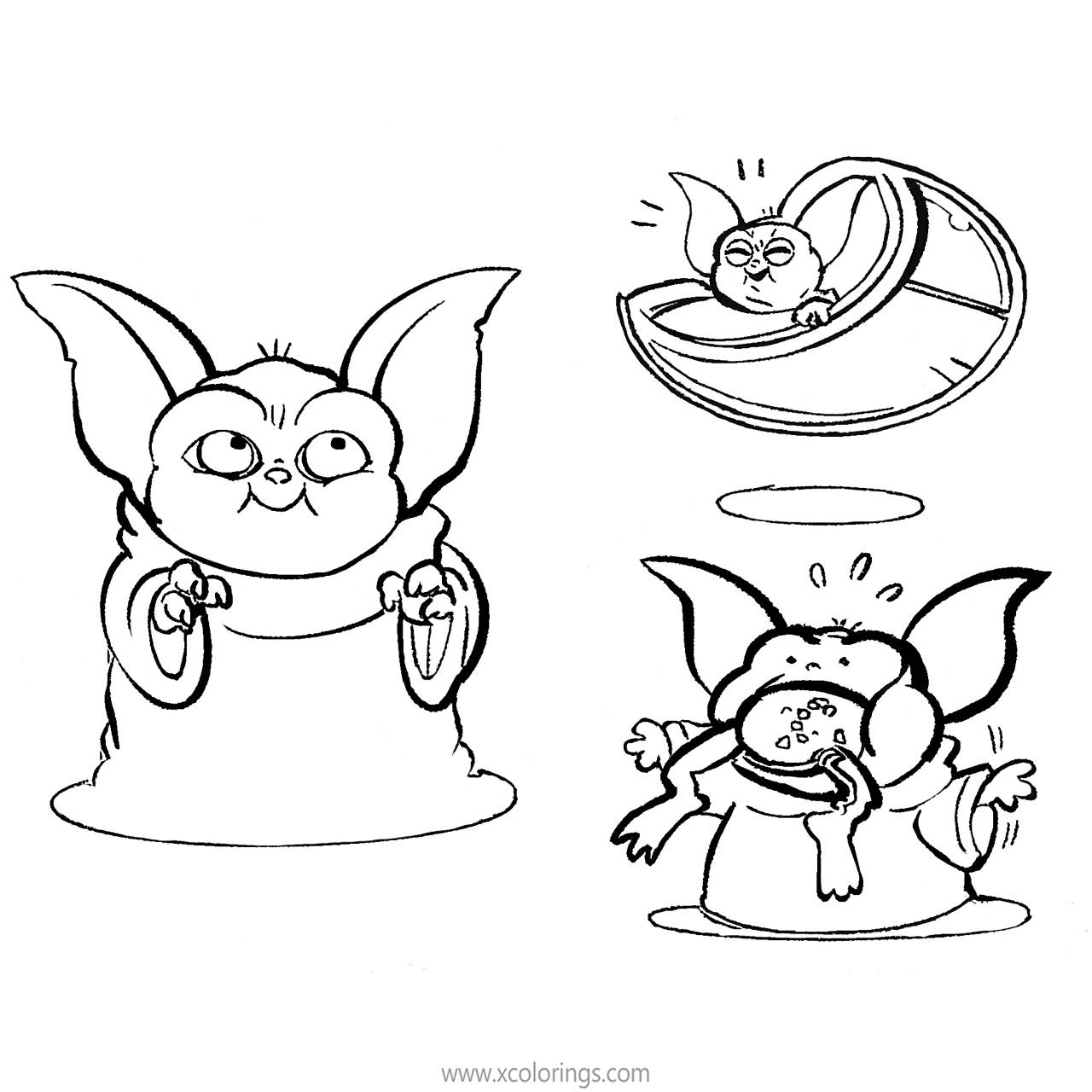 Free Baby Yoda Fanart Coloring Pages printable