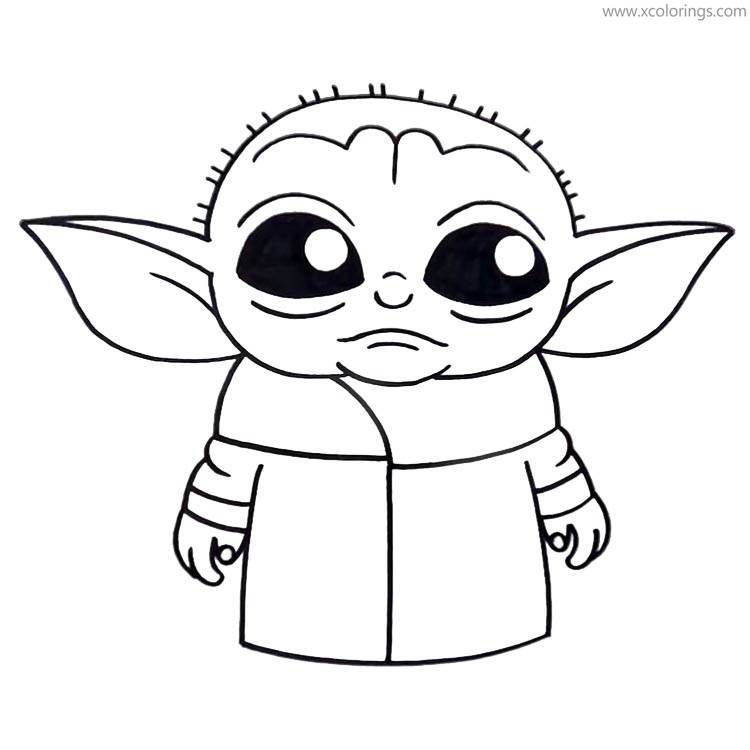 Free Baby Yoda is Watching You Coloring Pages printable