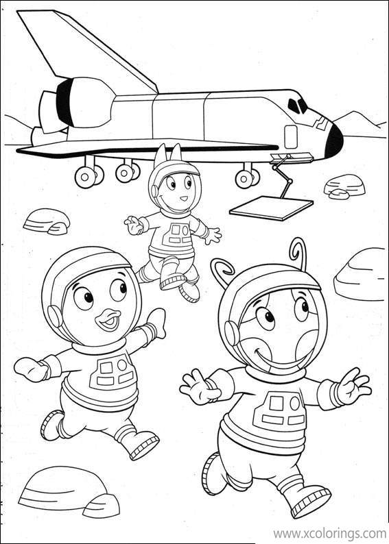 Free Backyardigans Coloring Pages Astronauts Gotta Off the Spaceship printable