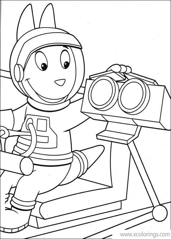 Free Backyardigans Coloring Pages Austin and His Robot Assistant printable
