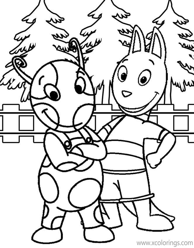 Free Backyardigans Coloring Pages Austin and Uniqua printable