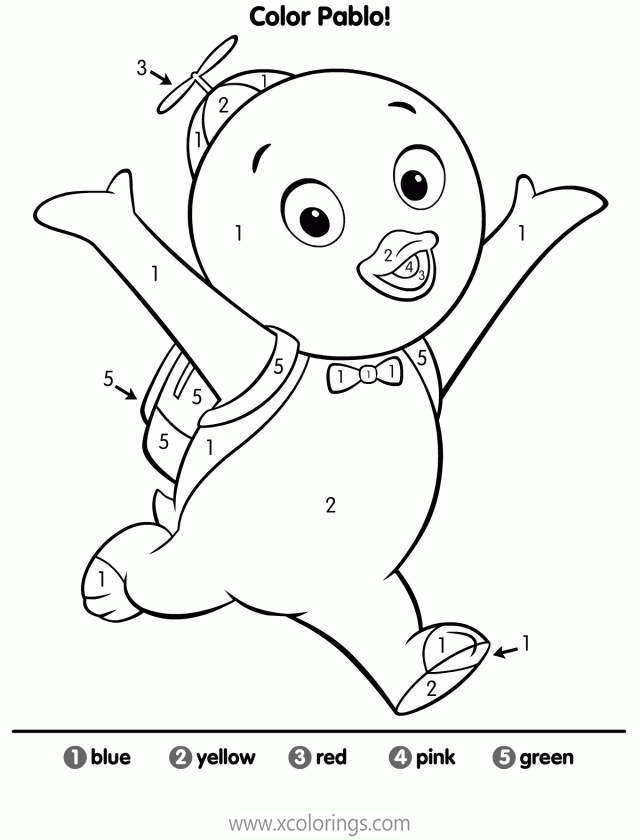 Free Backyardigans Coloring Pages Color by Number printable