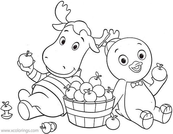 Free Backyardigans Coloring Pages Eating Apples printable