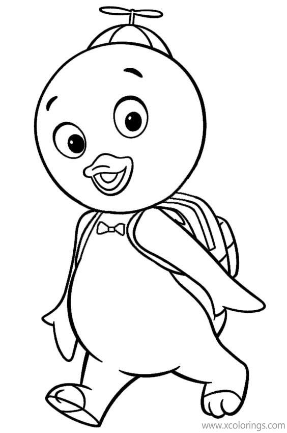 Free Backyardigans Coloring Pages Pablo with Backpack printable
