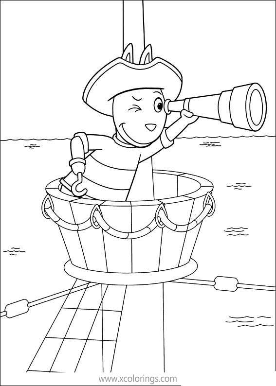 Free Backyardigans Coloring Pages Pirate Austin is Guarding printable
