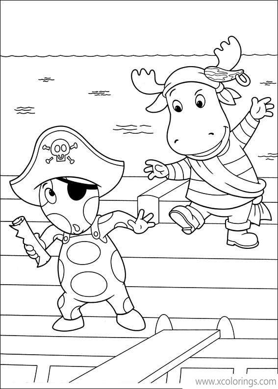 Free Backyardigans Coloring Pages Pirates Tyrone and Uniqua printable