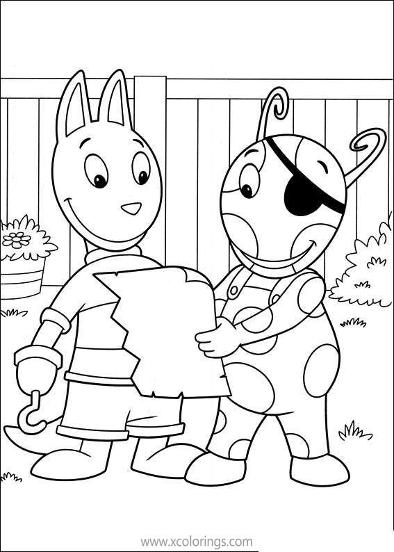 Free Backyardigans Coloring Pages Pirates and Map printable