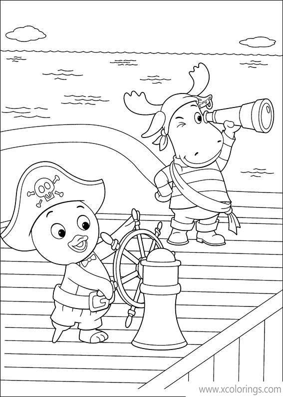Free Backyardigans Coloring Pages Pirates on the Ship printable