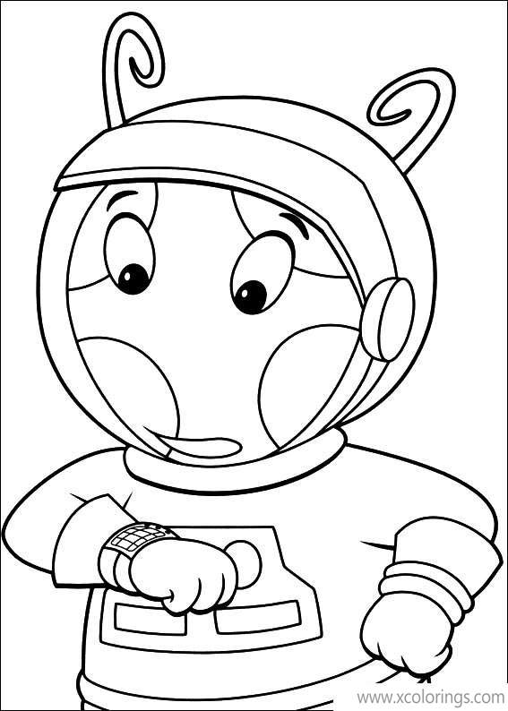 Free Backyardigans Coloring Pages Uniqua Looking at His Watch printable