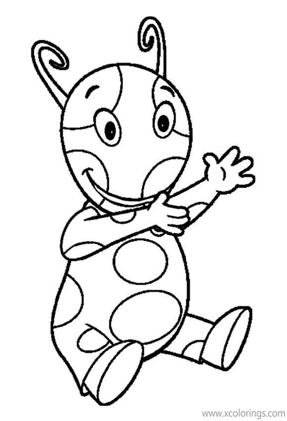 Free Backyardigans Coloring Pages Uniqua Sitting on the Floor printable