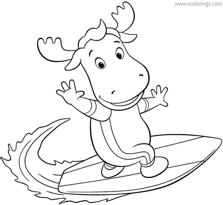 Free Backyardigans Sports Coloring Pages Surfing printable