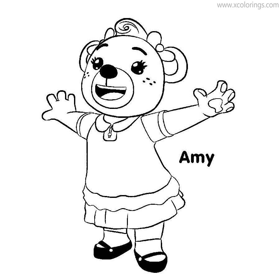 Free Bananas In Pajamas Coloring Pages Amy the Bear printable