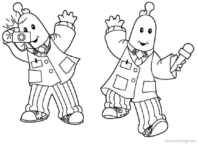 Free Bananas In Pajamas Coloring Pages With Camera and Microphone printable