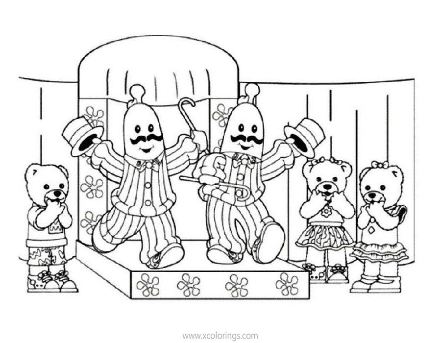 Free Bananas In Pyjamas Coloring Pages B1 and B2 On The Stage printable