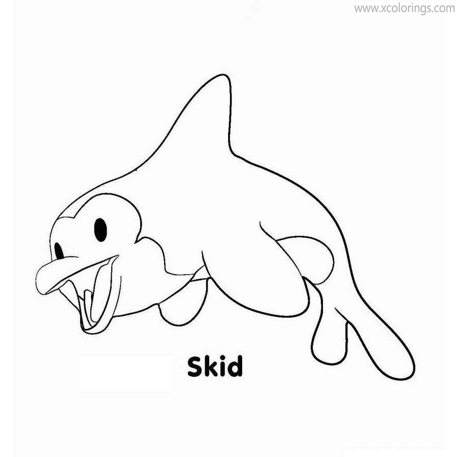 Free Bananas In Pyjamas Coloring Pages Dolphin Skid printable