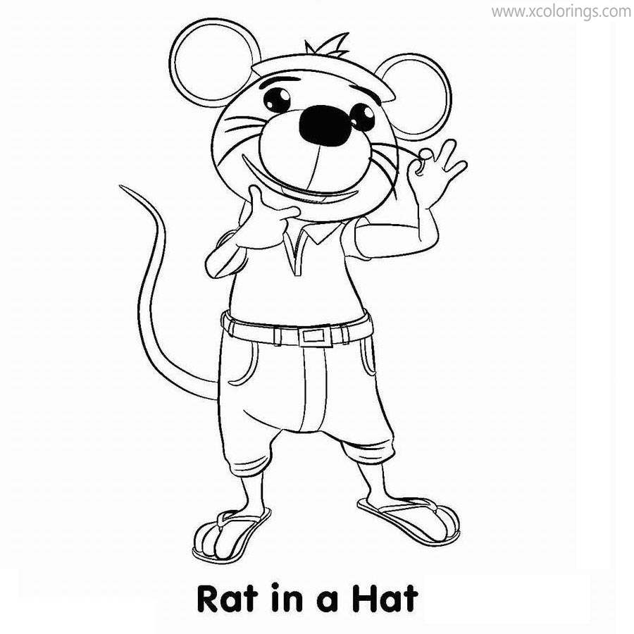Free Bananas In Pyjamas Coloring Pages Rat in a Hat printable