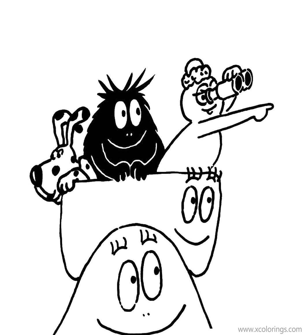 Free Barbapapa Coloring Pages Barbabella with a Telescope printable
