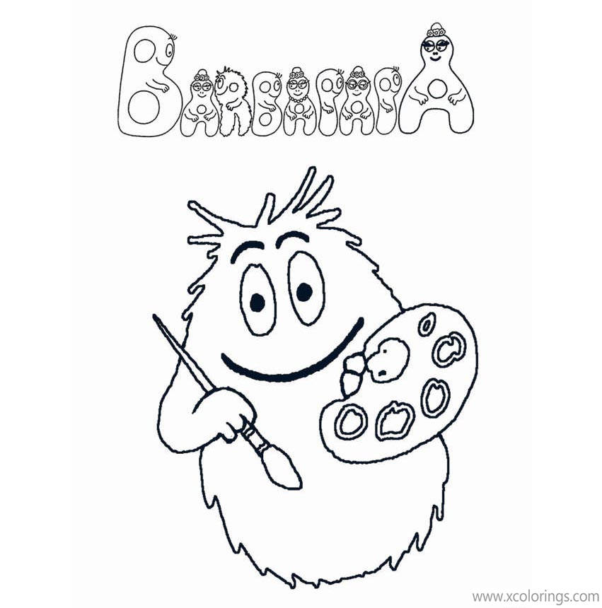 Free Barbapapa Coloring Pages Barbabob with Logo printable